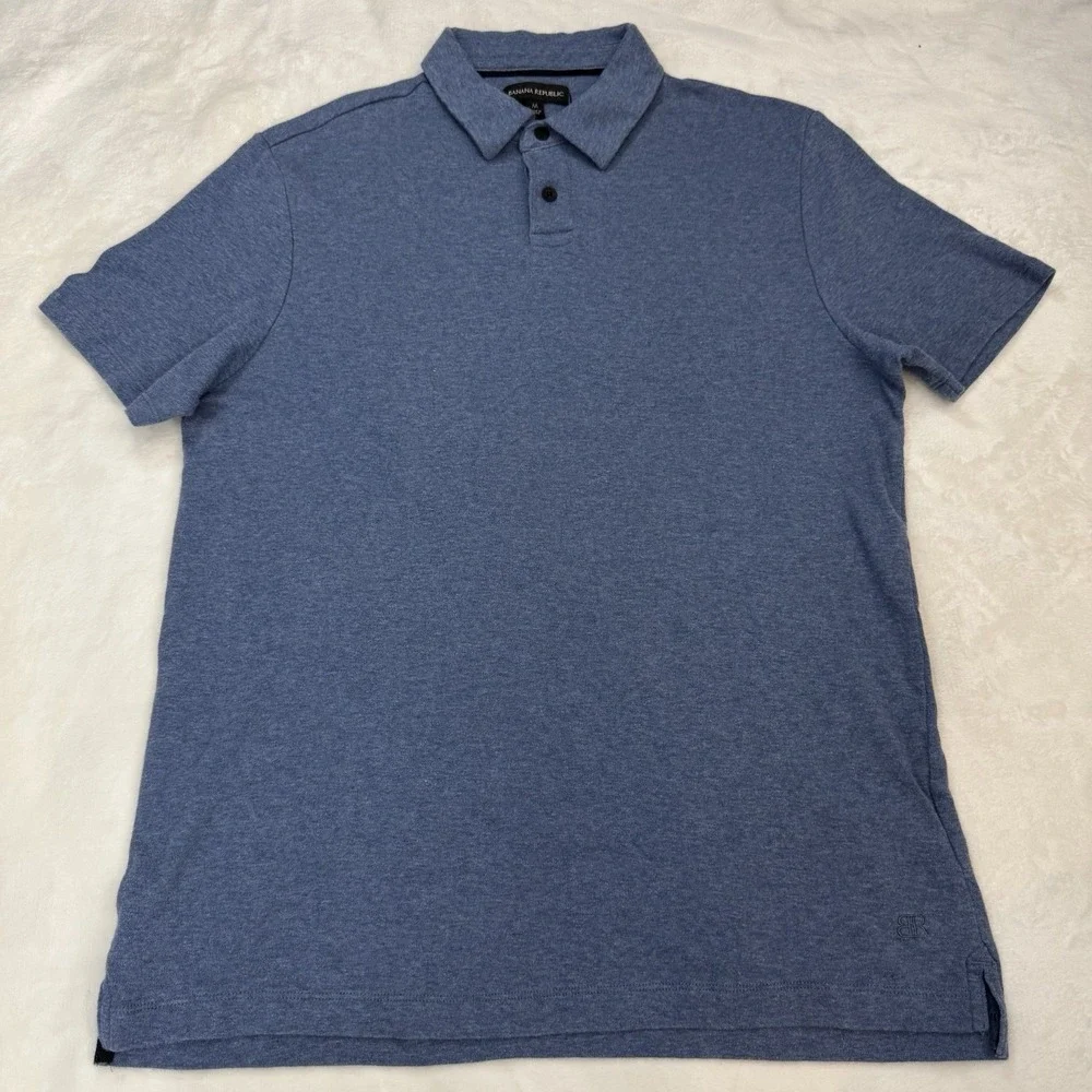 Banana Republic Polo Shirt‎ Mens Medium Blue Heather Casual Classic